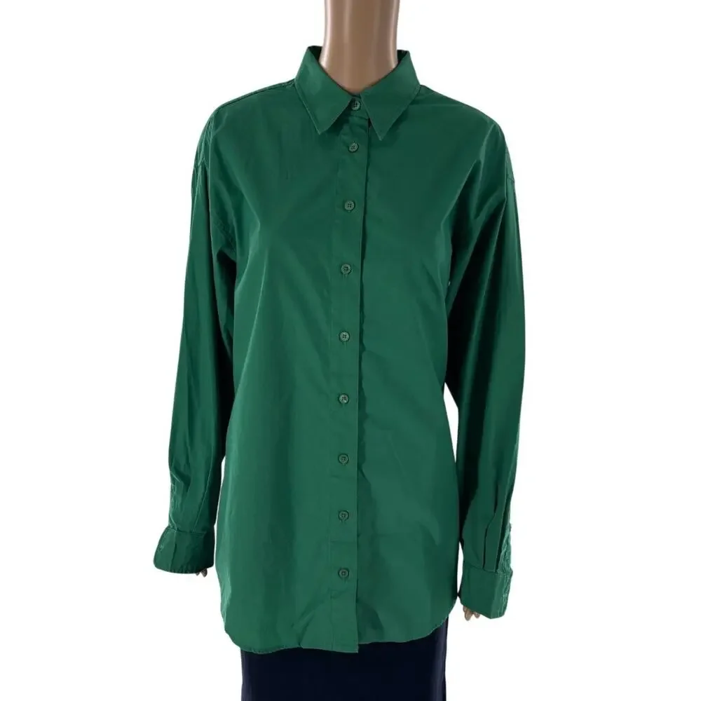 Aritzia Sun-deh Nature Green Cotton Future Button Down Top
